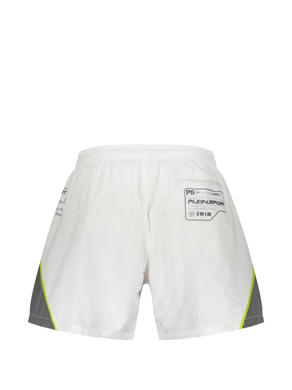 Plein Sport drawstring-waist panelled swim shorts Wit