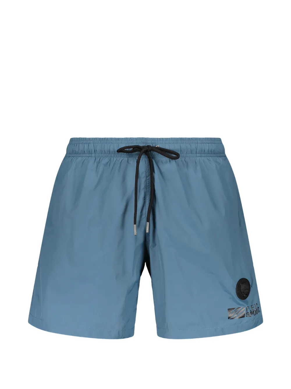 Plein Sport logo-patch drawstring swim shorts - Blu