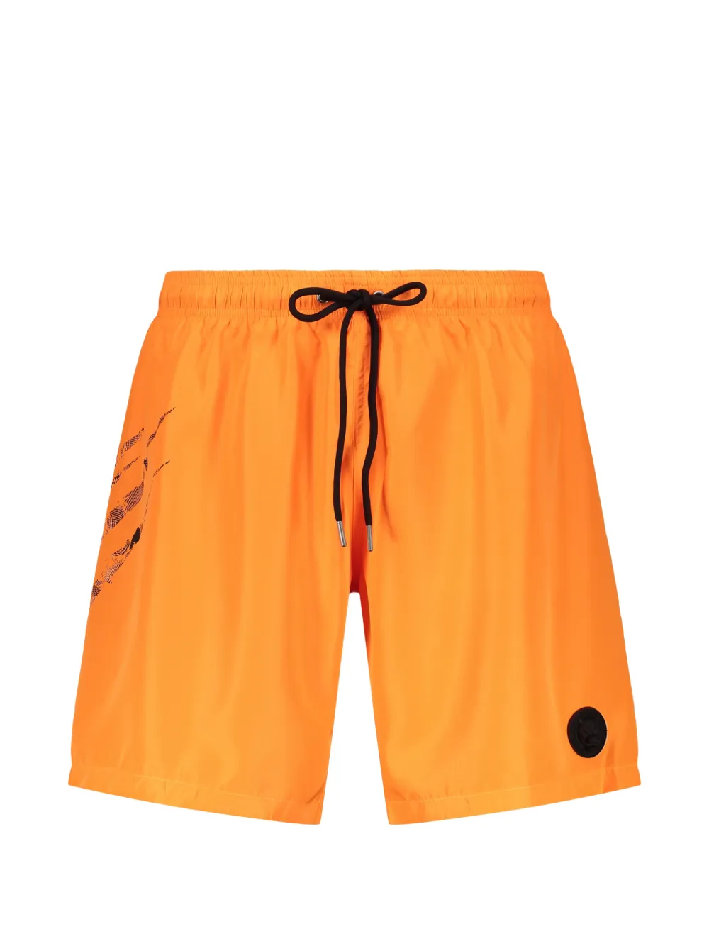 Plein Sport graphic-print logo-patch swim shorts - Arancione