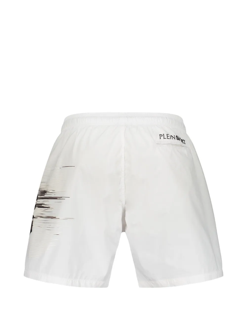Plein Sport Badpak met trekkoord en logo-patch Wit