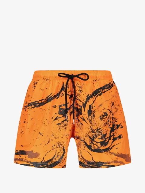 Plein Sport graphic-print drawstring swim shorts