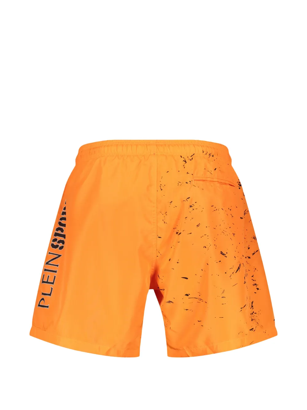 Plein Sport Zwembroek met trekkoord en print Oranje