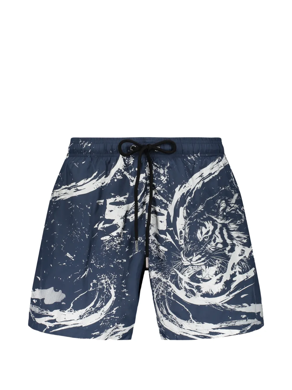Plein Sport tiger-print drawstring swim shorts - Blu