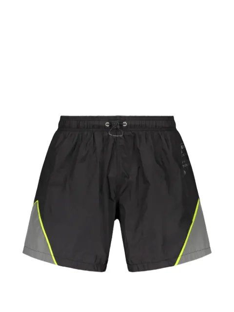 Plein Sport contrast-insert drawstring swim shorts