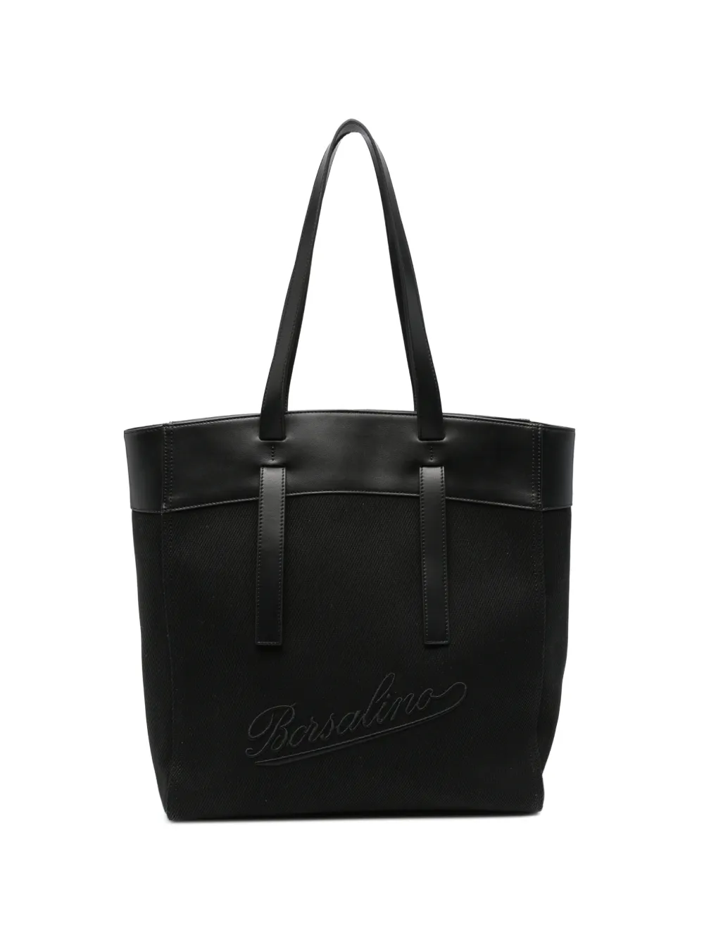 Borsalino logo-embroidered shoulder bag - Nero