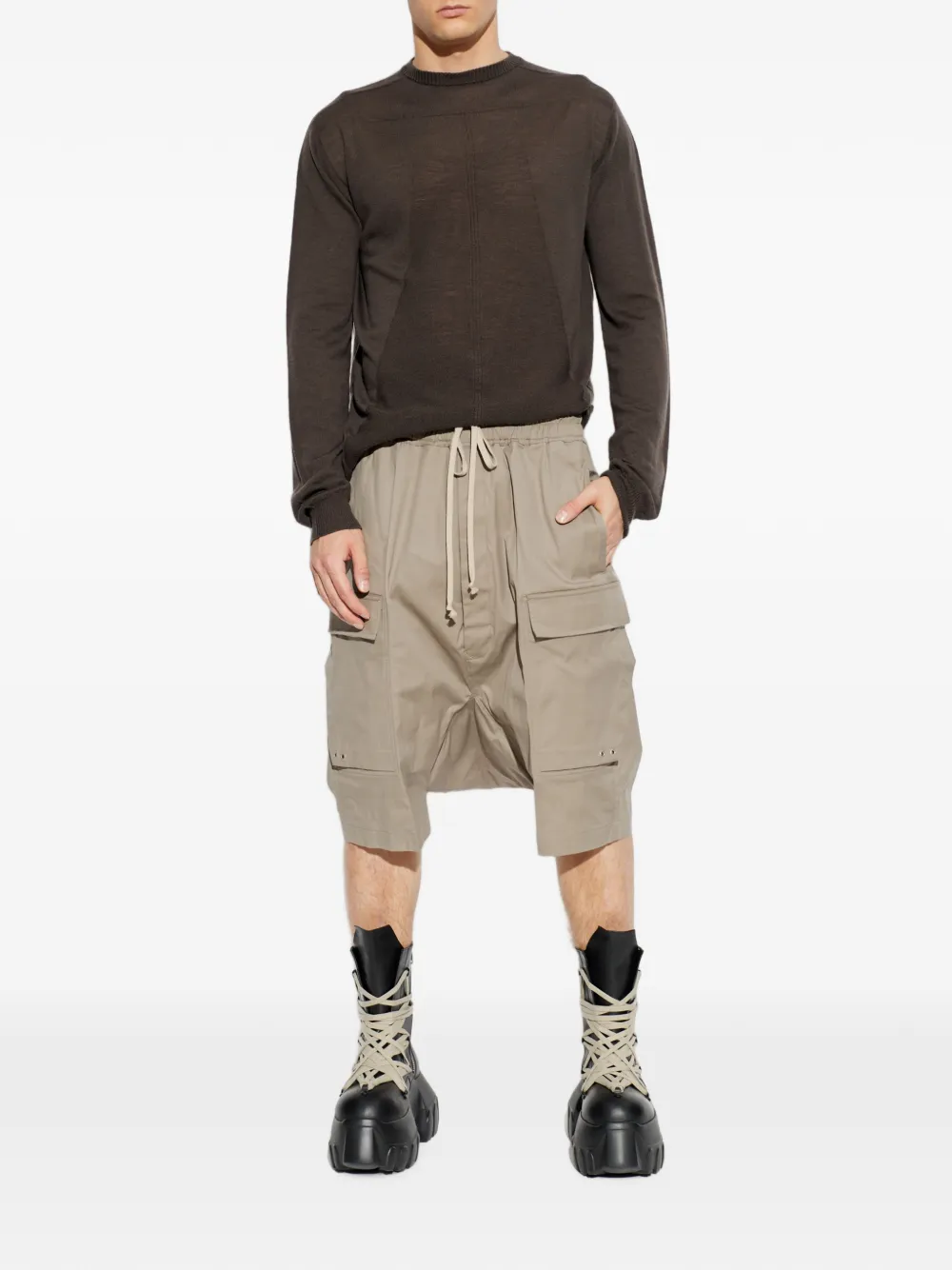 Rick Owens Trui met ribgebreide afwerking Bruin