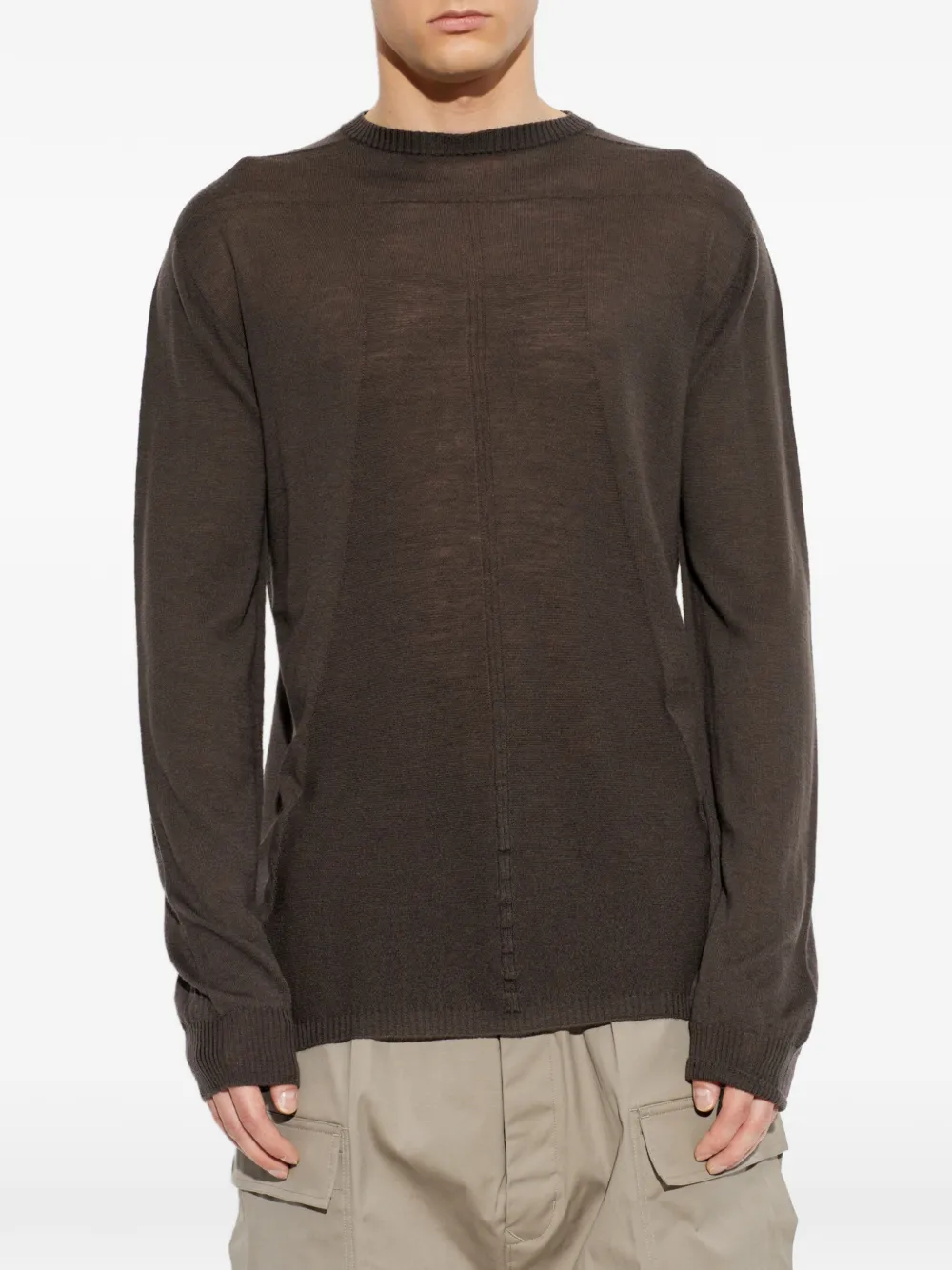 Rick Owens Trui met ribgebreide afwerking Bruin