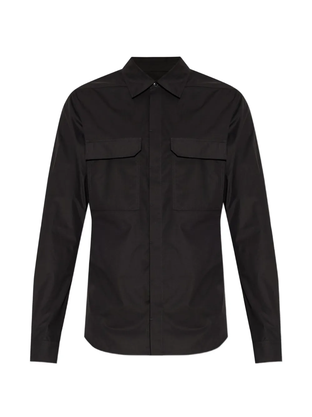 Rick Owens Work Flap-pocket Long-sleeve Shirt In Black