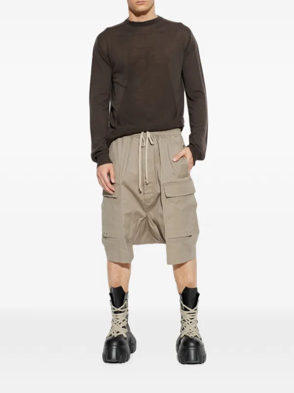 Rick Owens Tower Megalace Mega Tractor Boots In Washed Calf