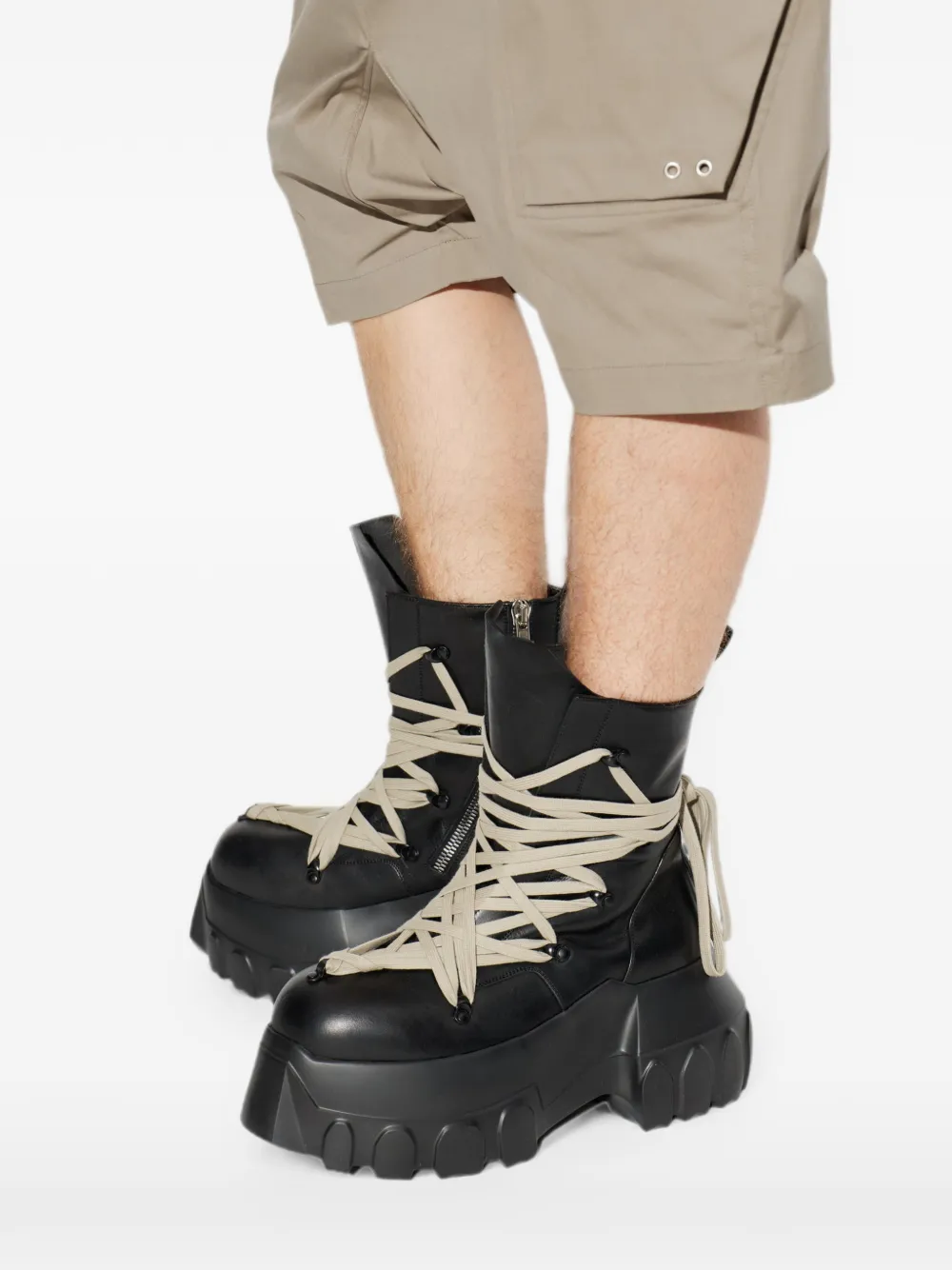 Rick Owens Megalace Mega Tractor boots Zwart