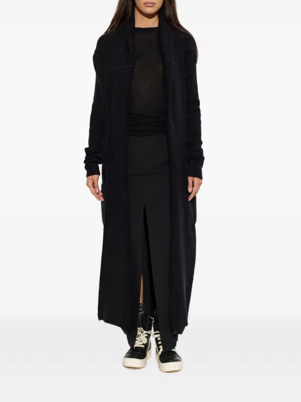 Rick Owens リブニット コート | ブラック | FARFETCH JP
