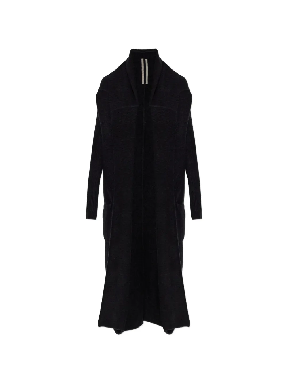 Rick Owens ribbed-knit shawl-collar coat - Nero