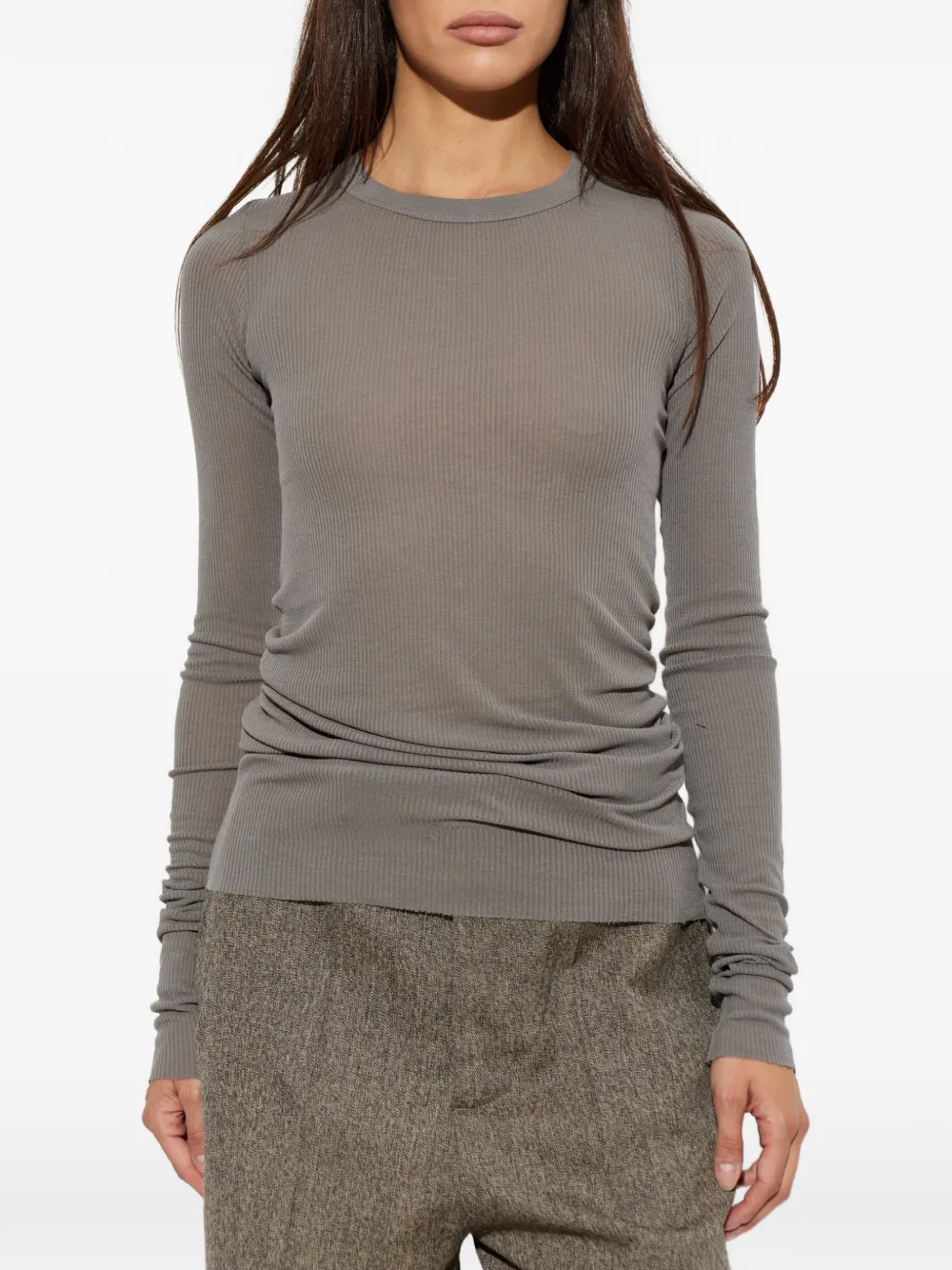 Rick Owens Ribgebreid T-shirt Grijs