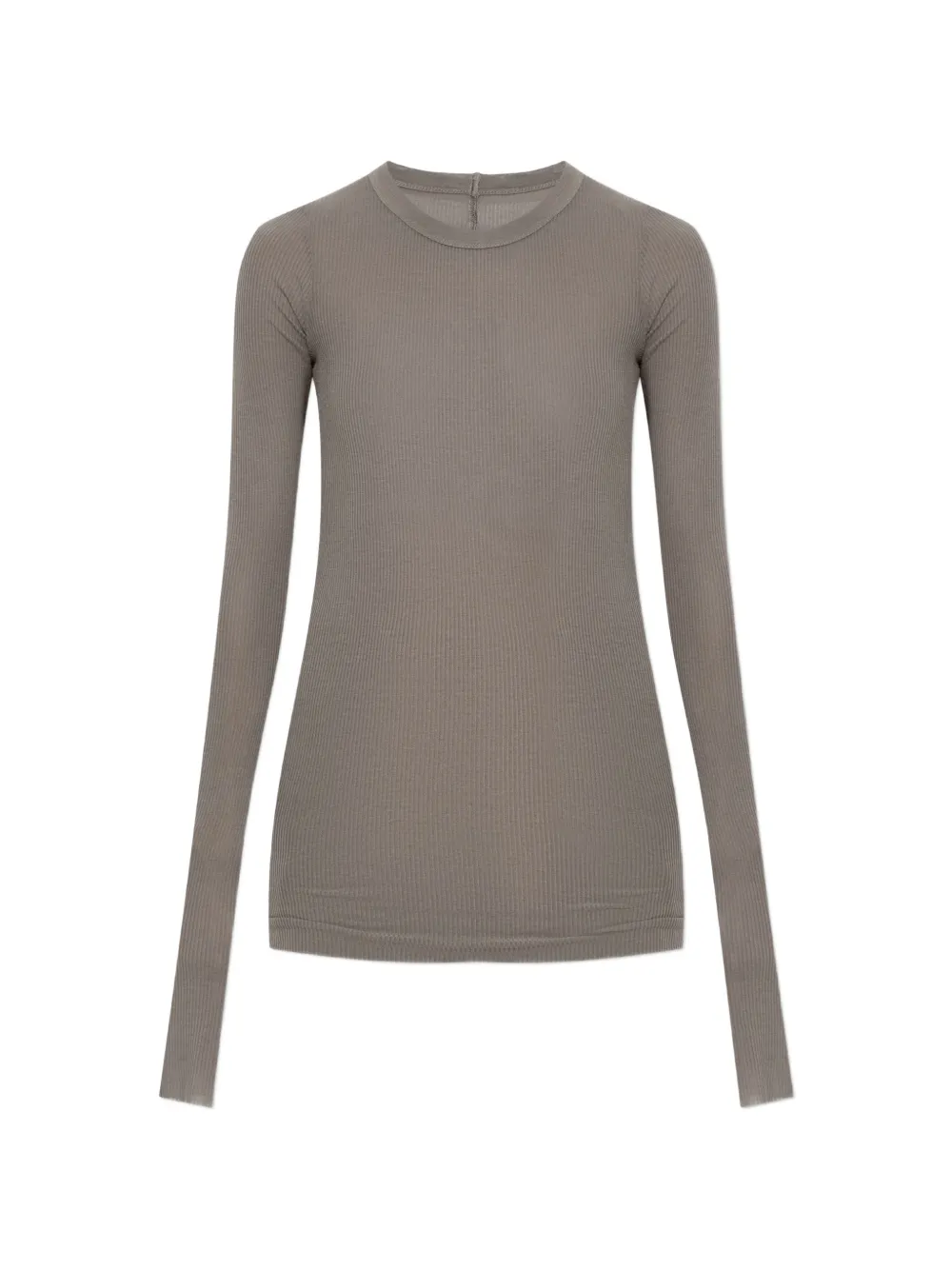 Rick Owens T-shirt a coste con maniche lunghe - Grigio
