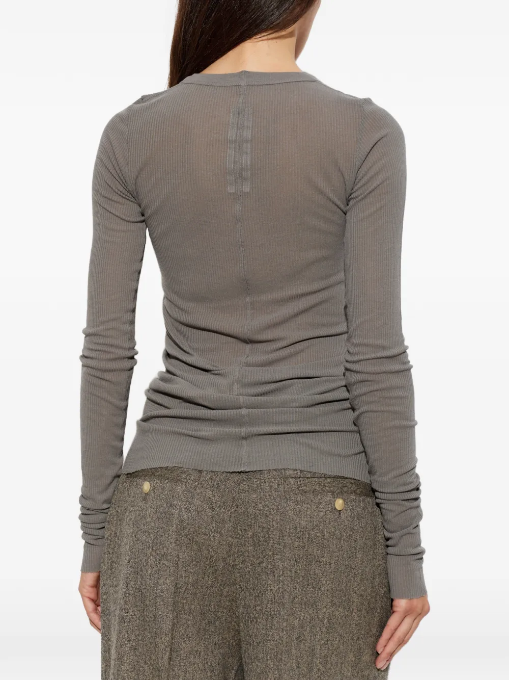 Rick Owens Ribgebreid T-shirt Grijs
