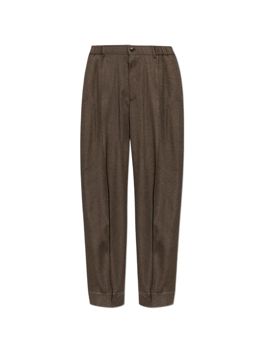 Brioni pleated wool trousers - Marrone