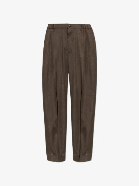 Brioni pantalon en laine à design plissé