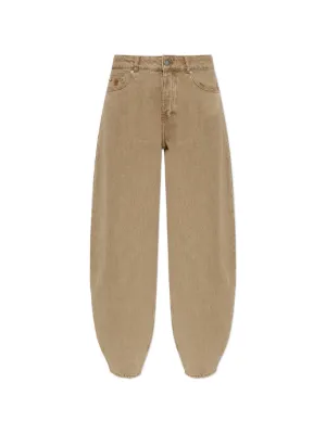 Jacquemus pleat-detail wide-leg Denim Jeans | Brown | FARFETCH