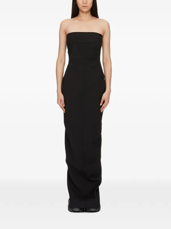 Rick Owens Tower Bustier Gown in Stretch Wool in Black
