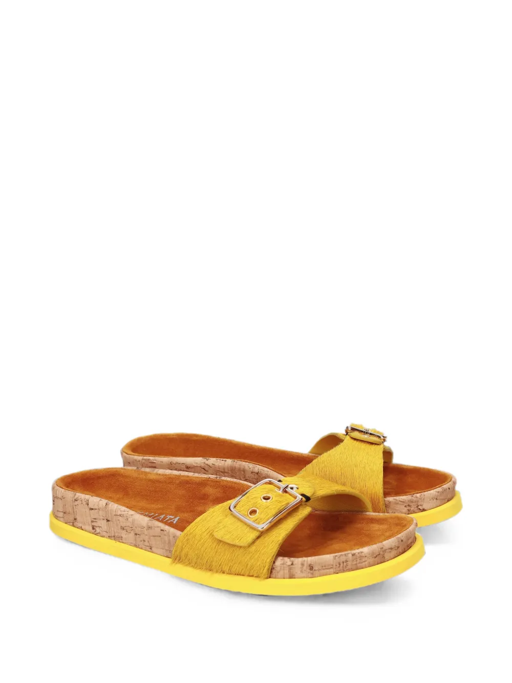 Premiata pony-skin slippers Geel