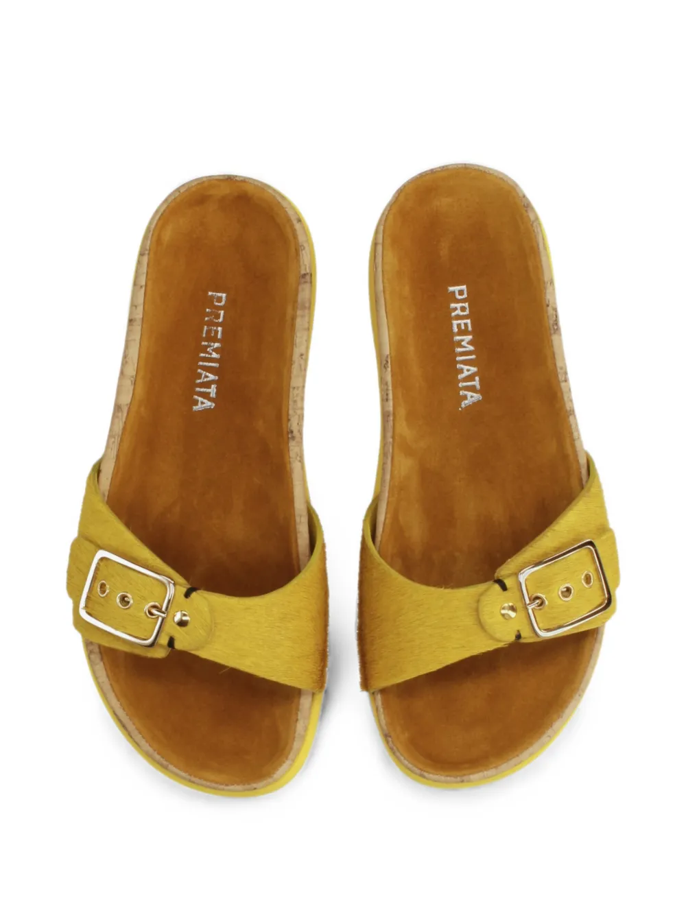 Premiata pony-skin slippers Geel