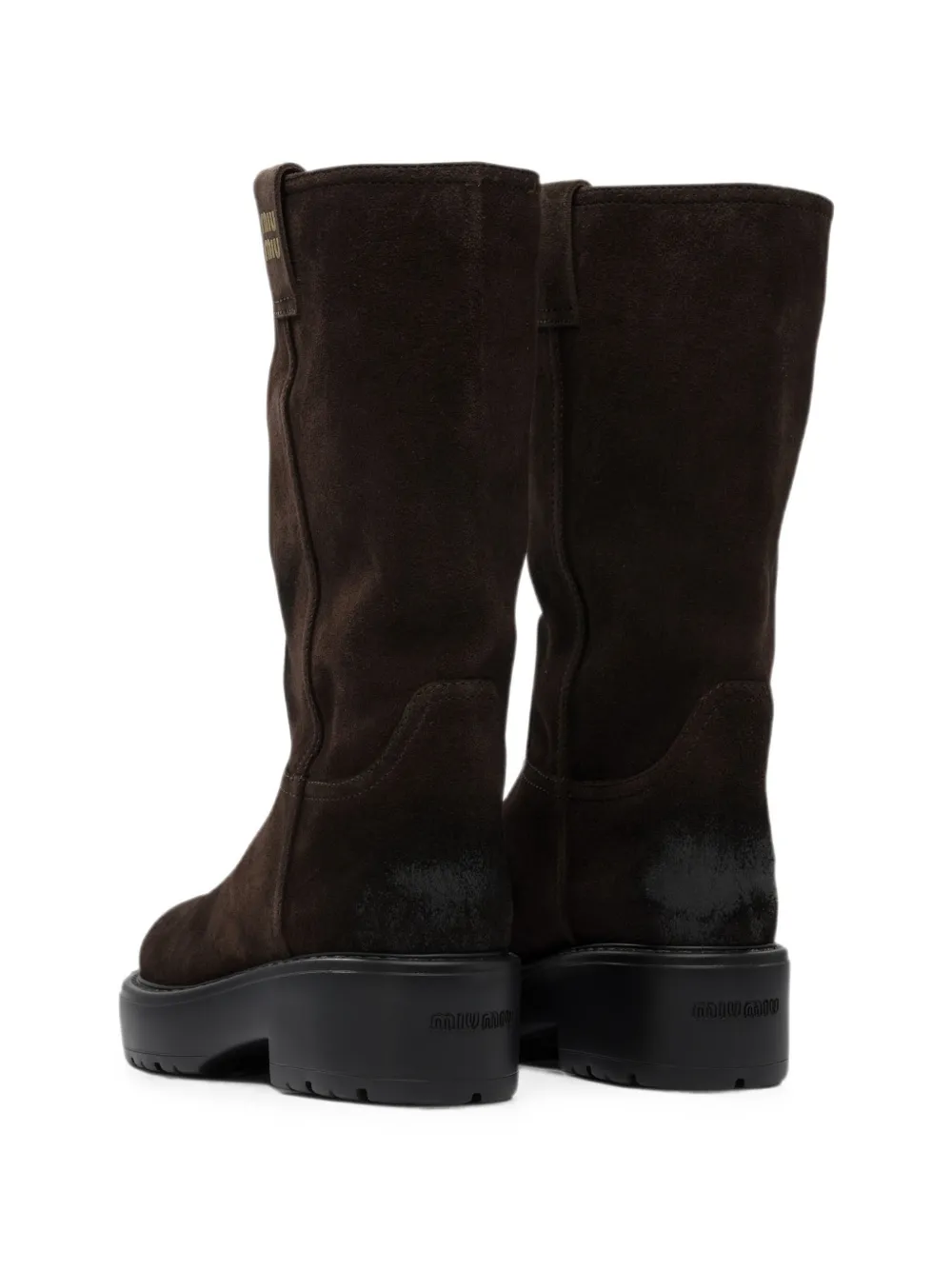 Miu suede pull-on boots Bruin