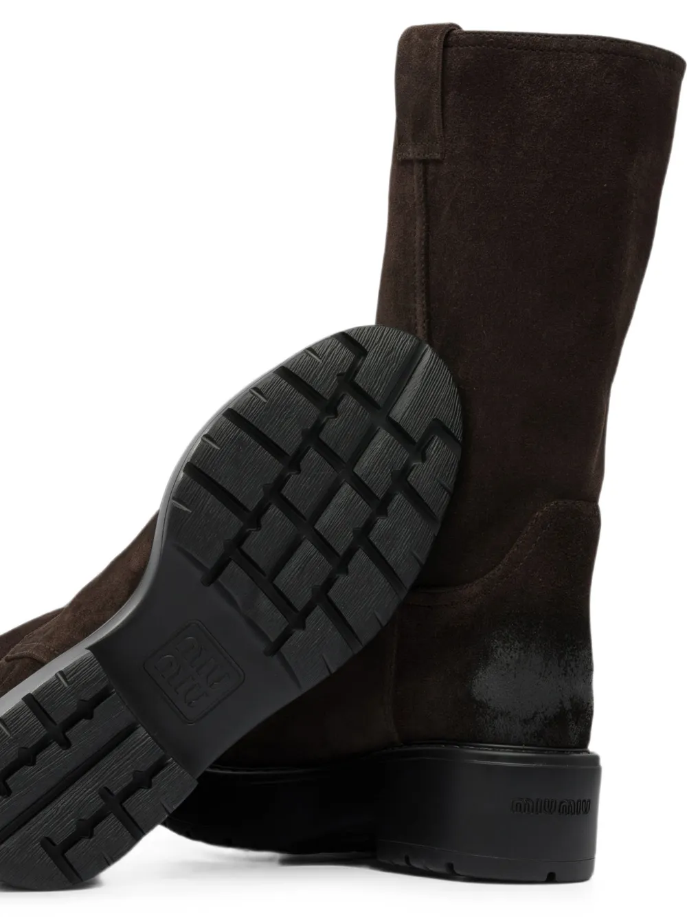 Miu suede pull-on boots Bruin