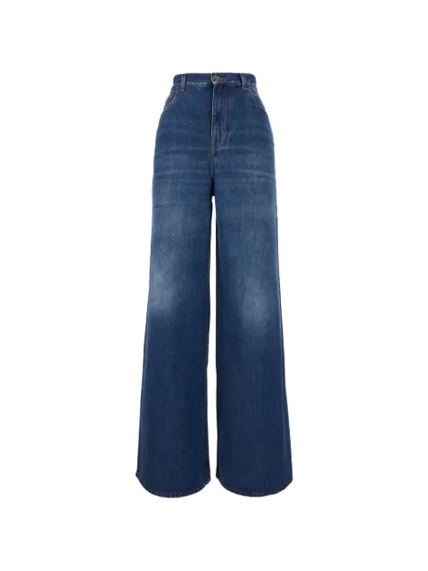 Chloé logo-patch wide-leg jeans