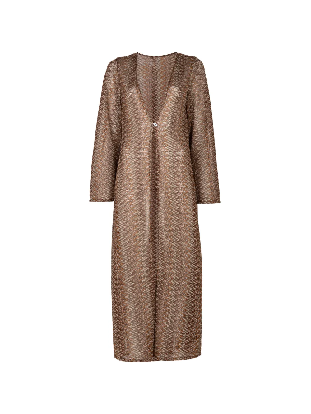 PALMACEA Uda zigzag-knit robe - Braun