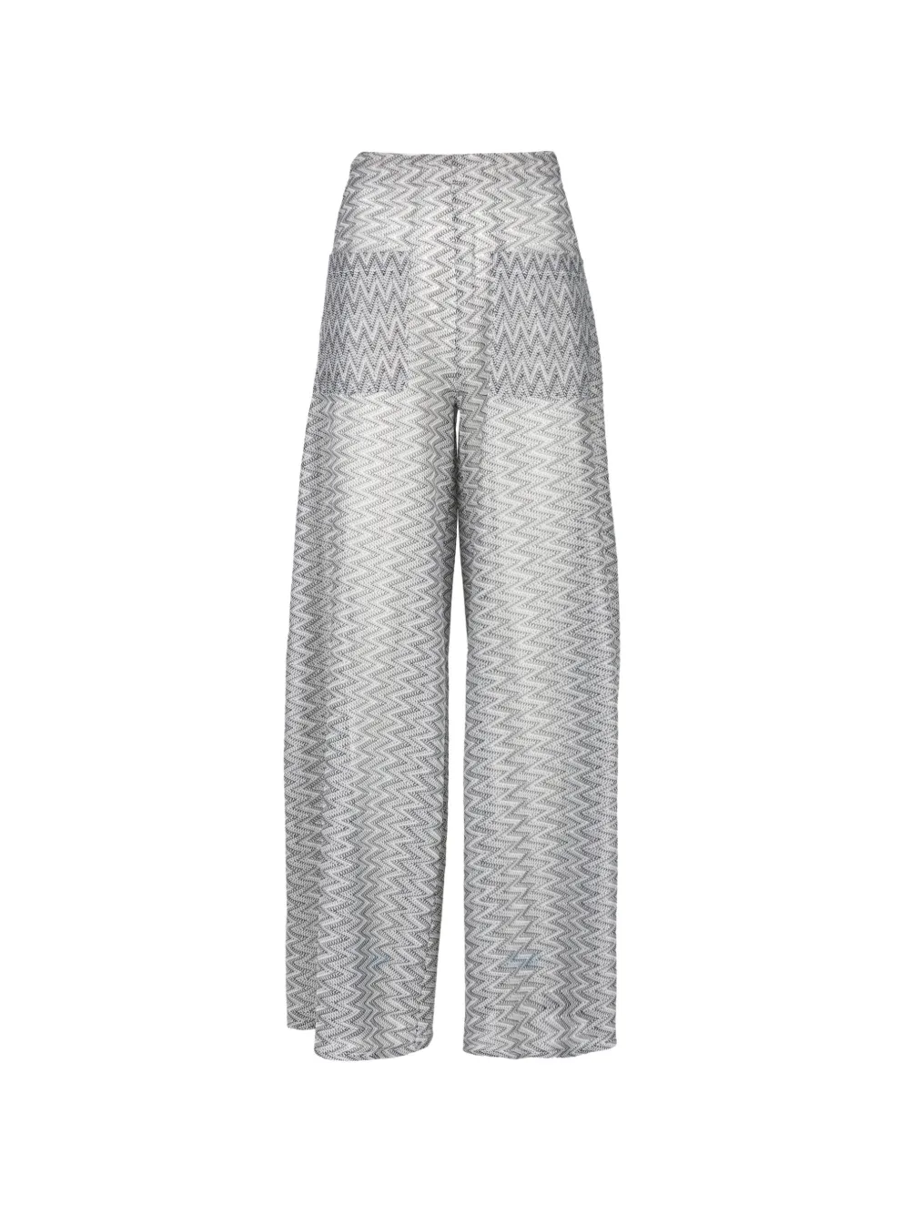 PALMACEA Yera zigzag-knit wide-leg trousers - Blau