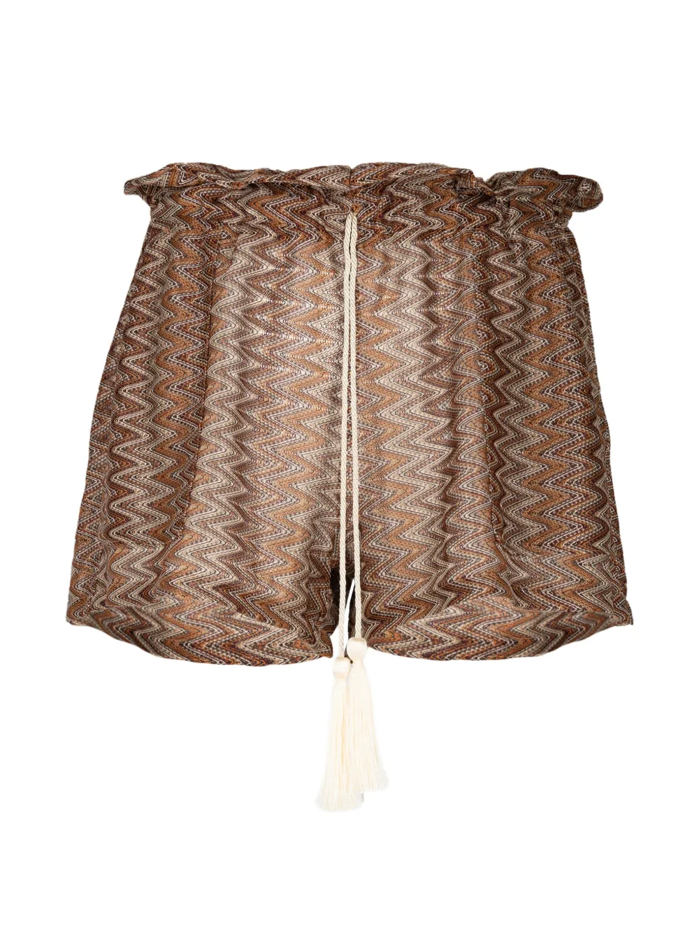 PALMACEA Nair zigzag-knit tassel-detail shorts - Braun