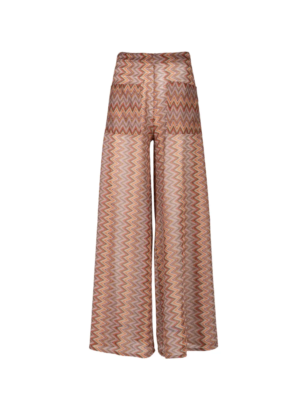 PALMACEA Yera zigzag-knit wide-leg trousers - Orange