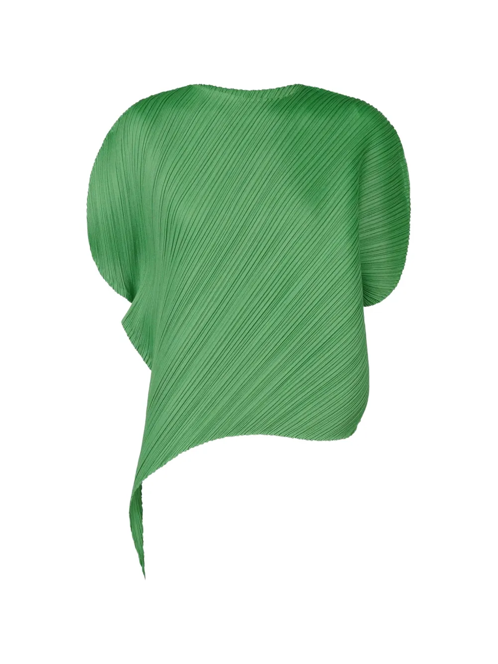 Pleats Please Issey Miyake Leaf asymmetric pleated blouse - Verde