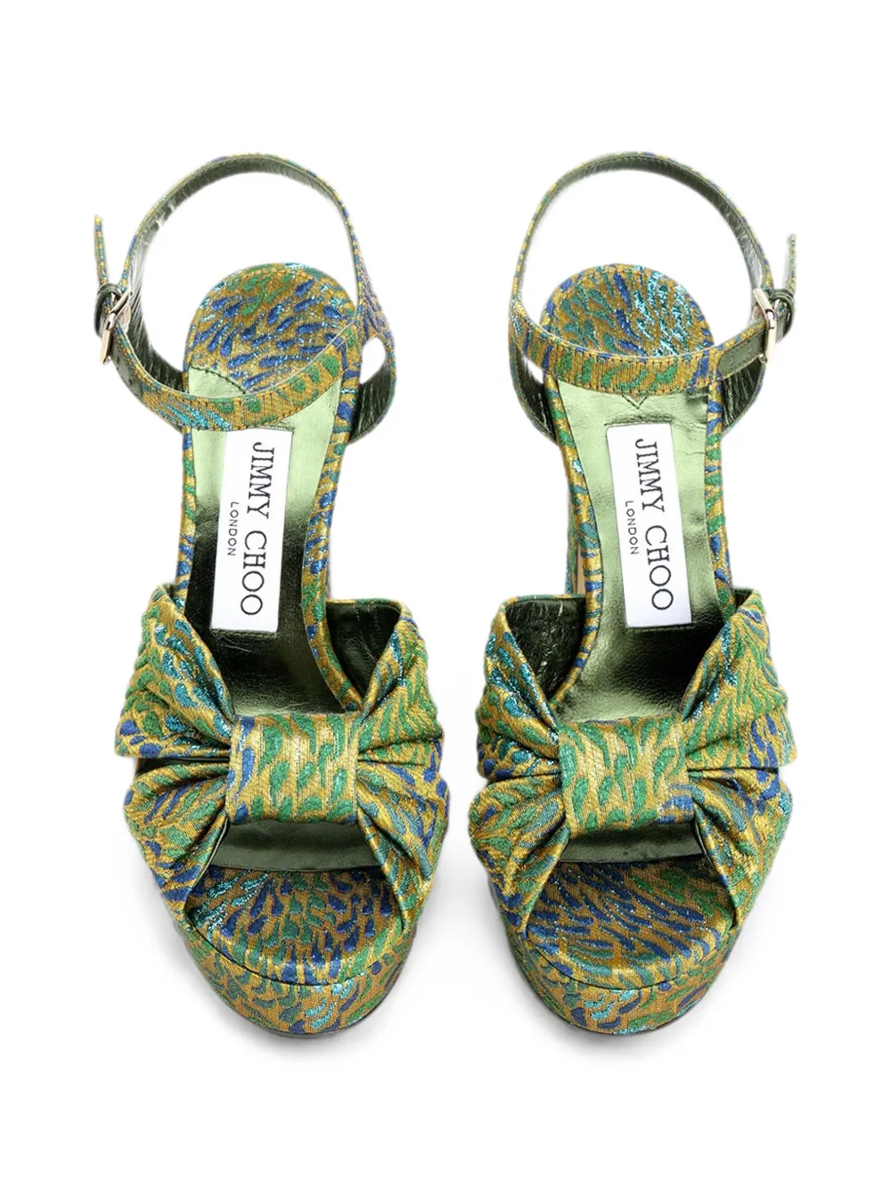 Jimmy Choo Heloise knotted platform sandals Groen