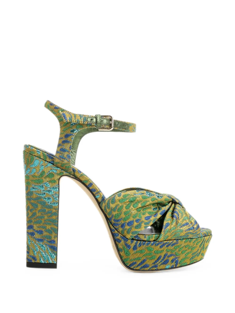 Jimmy Choo Heloise knotted platform sandals Groen