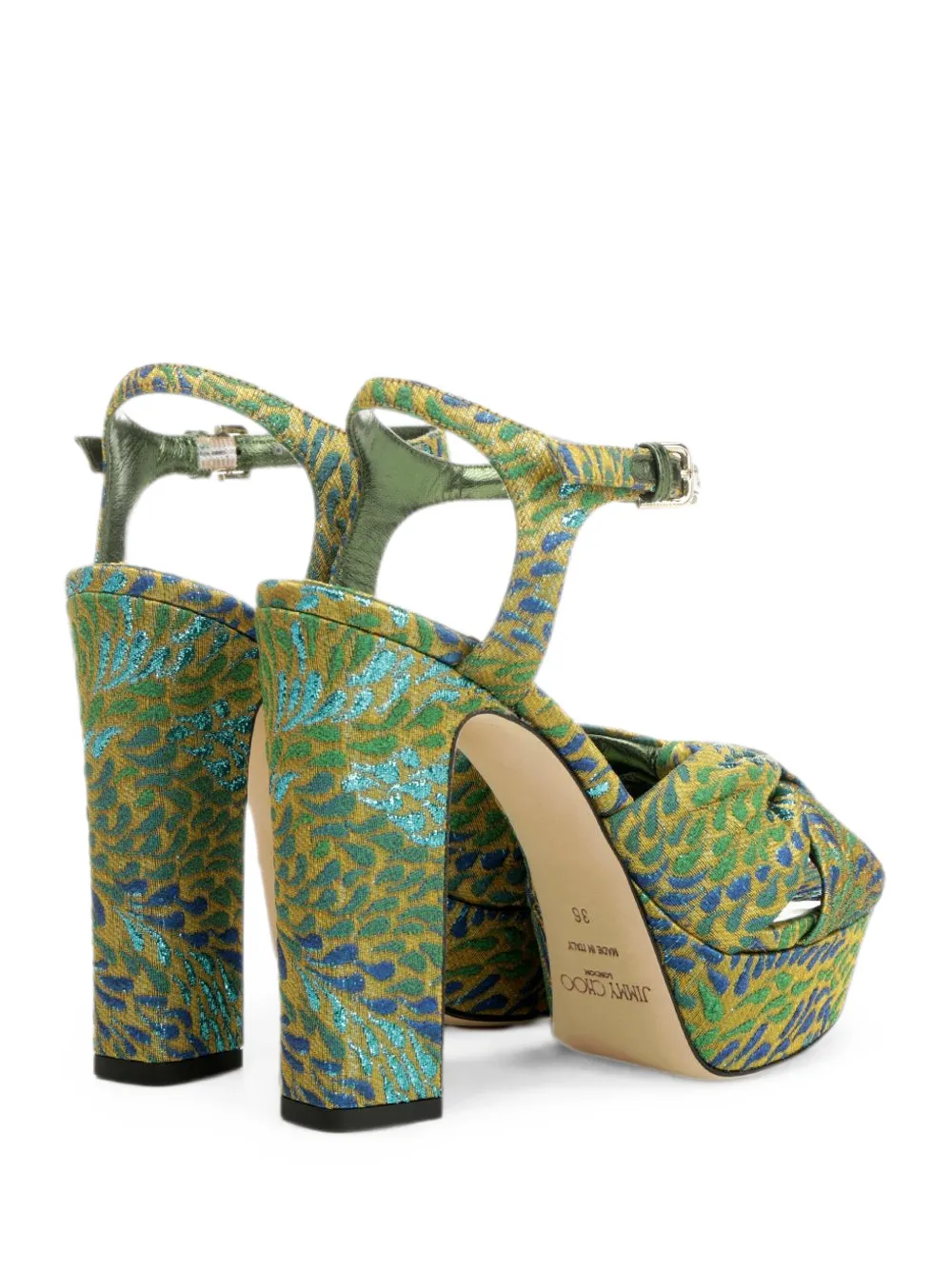 Jimmy Choo Heloise knotted platform sandals Groen