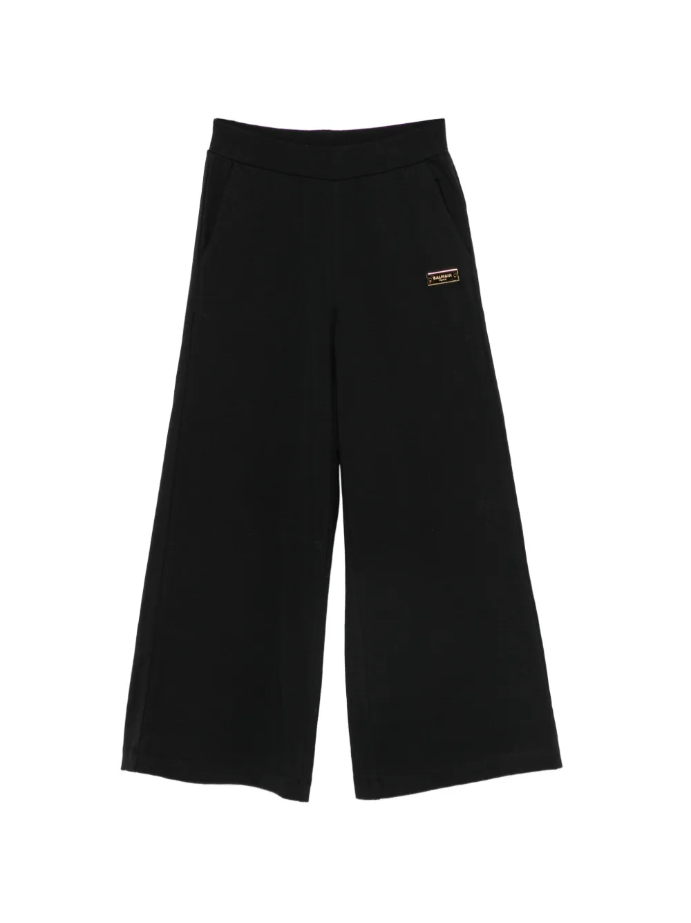 Balmain Kids logo-plaque trousers - Nero