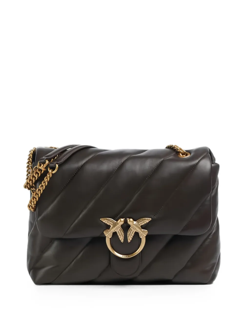 PINKO large Love Puff quilted shoulder bag - Braun