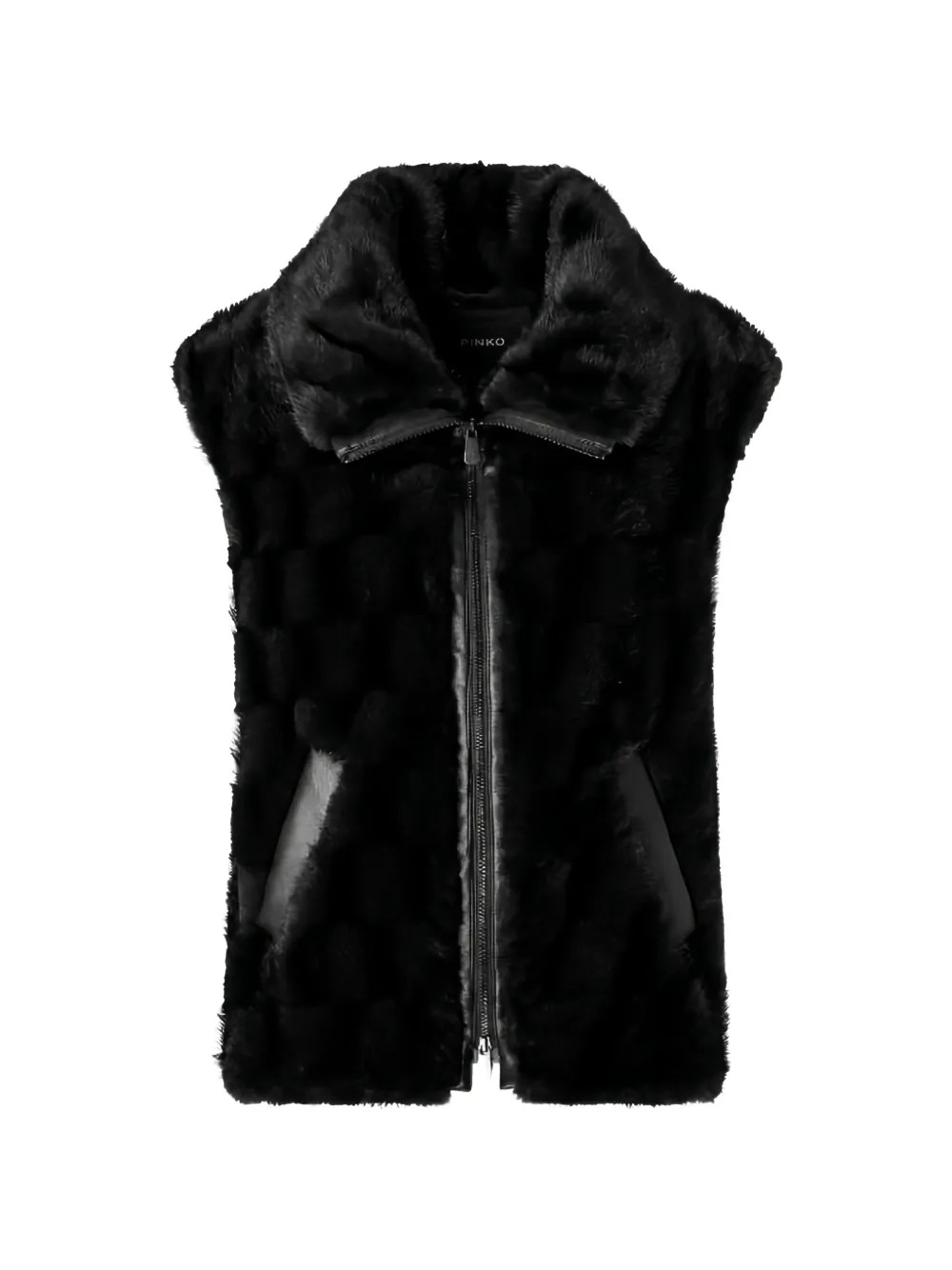 PINKO Glossinia faux-fur panelled gilet - Schwarz