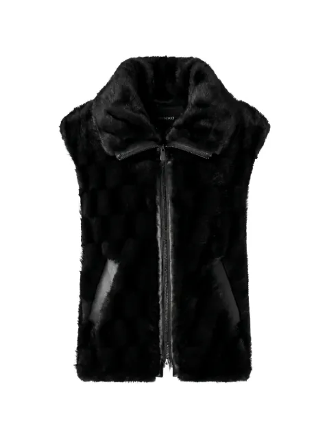 PINKO Glossinia faux fur vest with zip