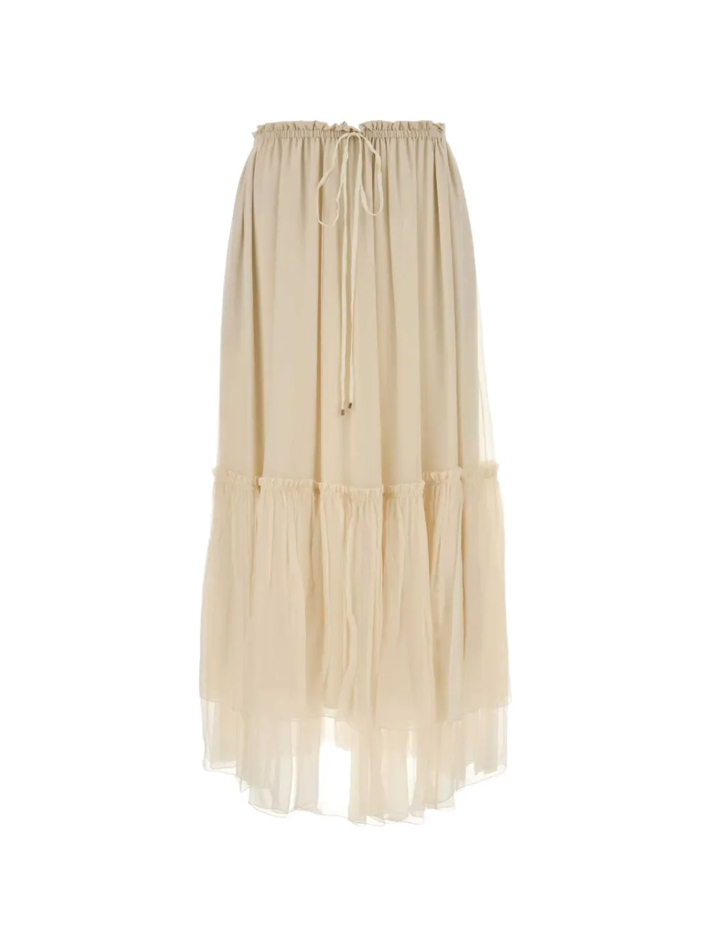 Chloé ruffled silk maxi skirt - Nude