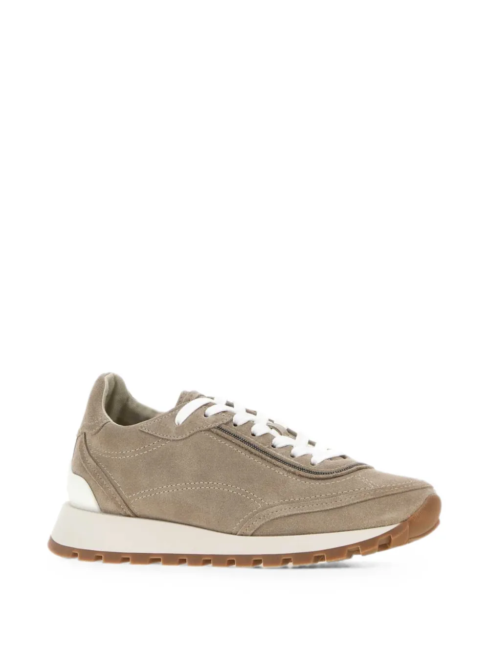 Brunello Cucinelli suede panelled sneakers Beige