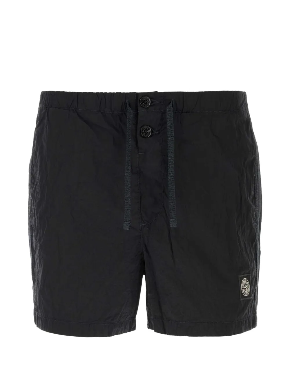 Stone Island logo-patch drawstring swim shorts - Schwarz