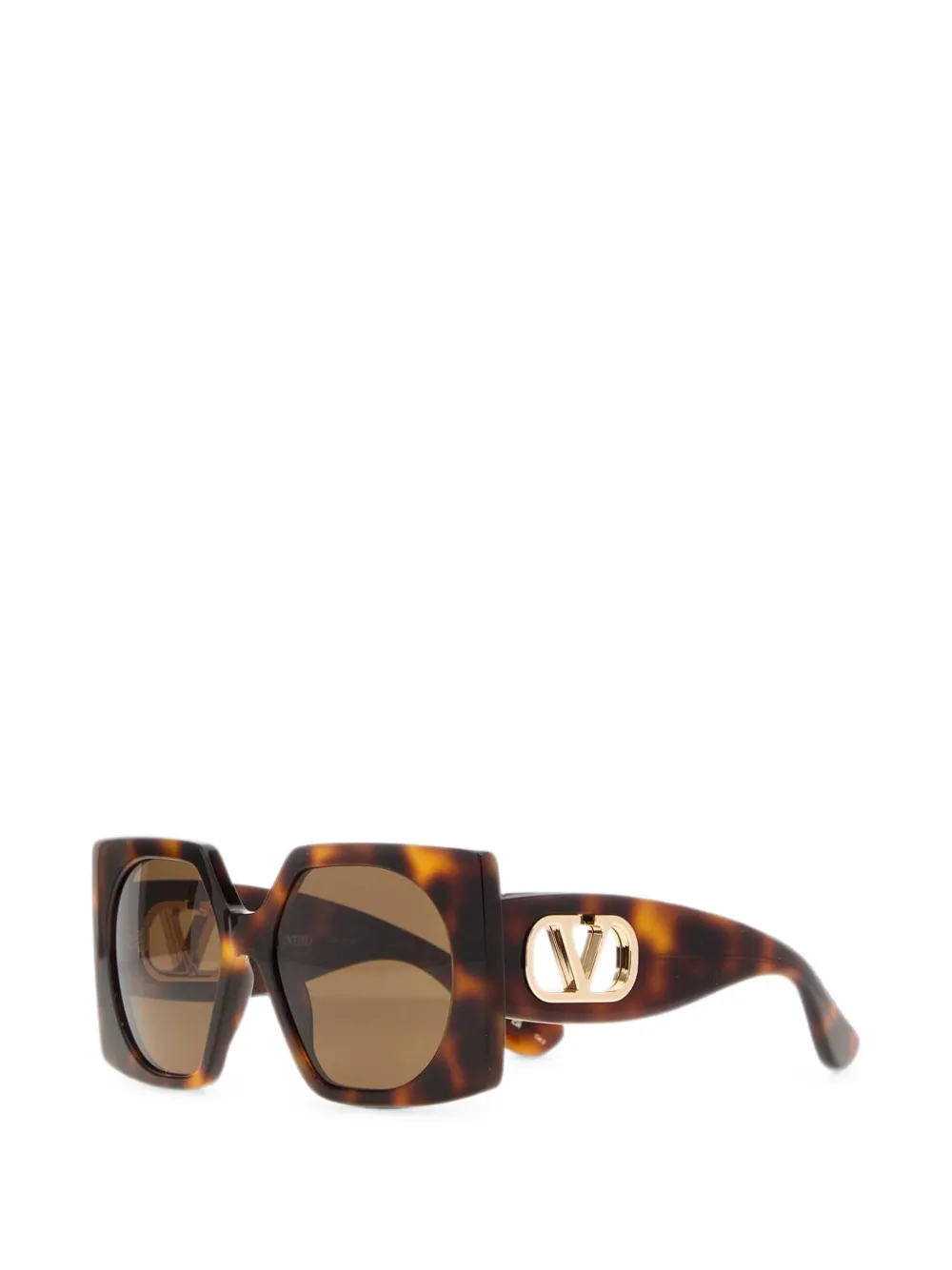 VALENTINO GARAVANI EYEWEAR VLogo zonnebril met geometrisch montuur Bruin