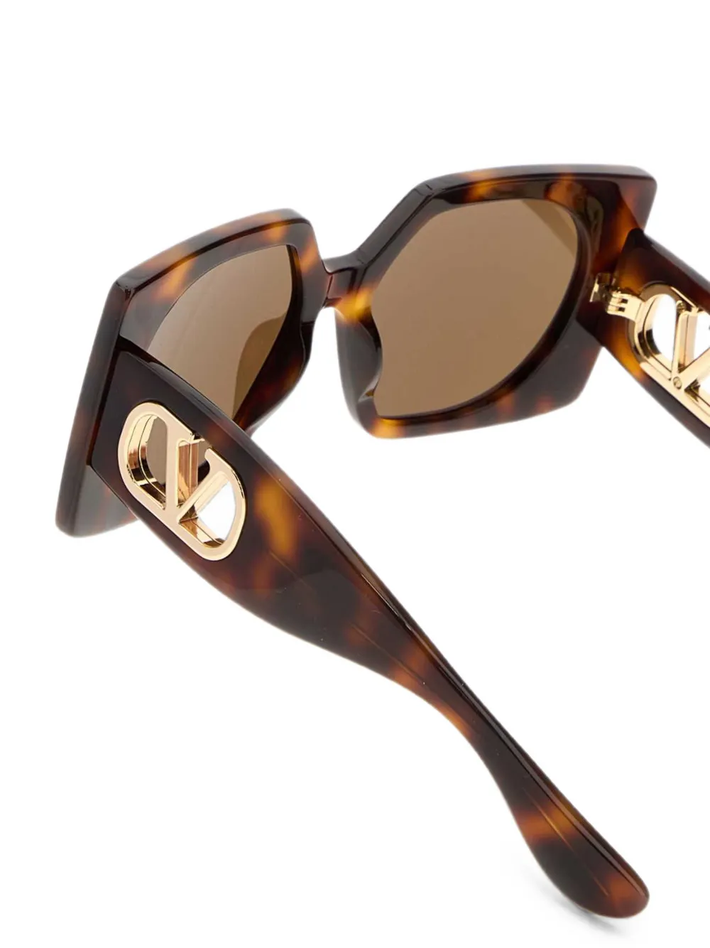 VALENTINO GARAVANI EYEWEAR VLogo zonnebril met geometrisch montuur Bruin