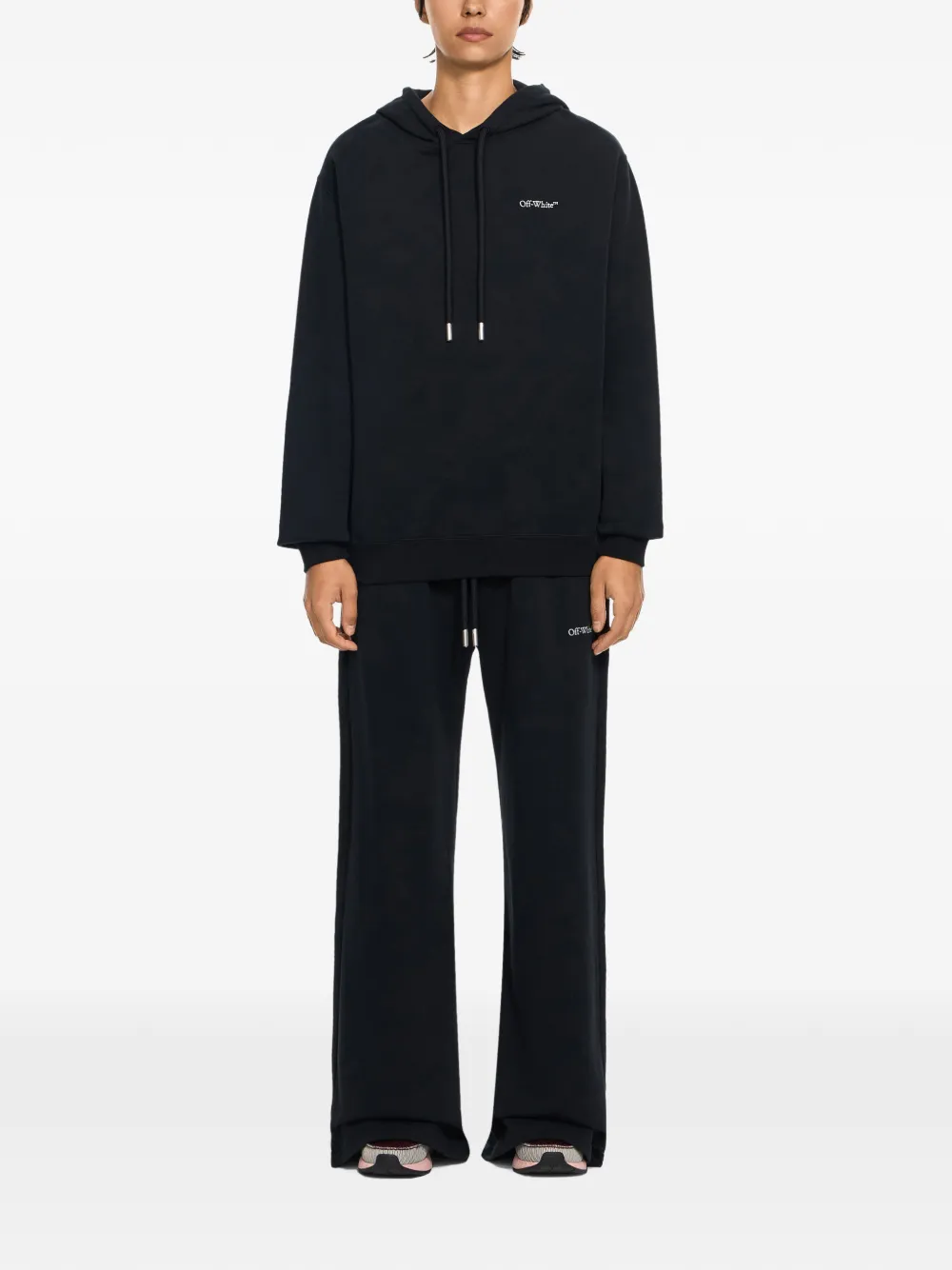 Off-White Hoodie met logoprint Zwart