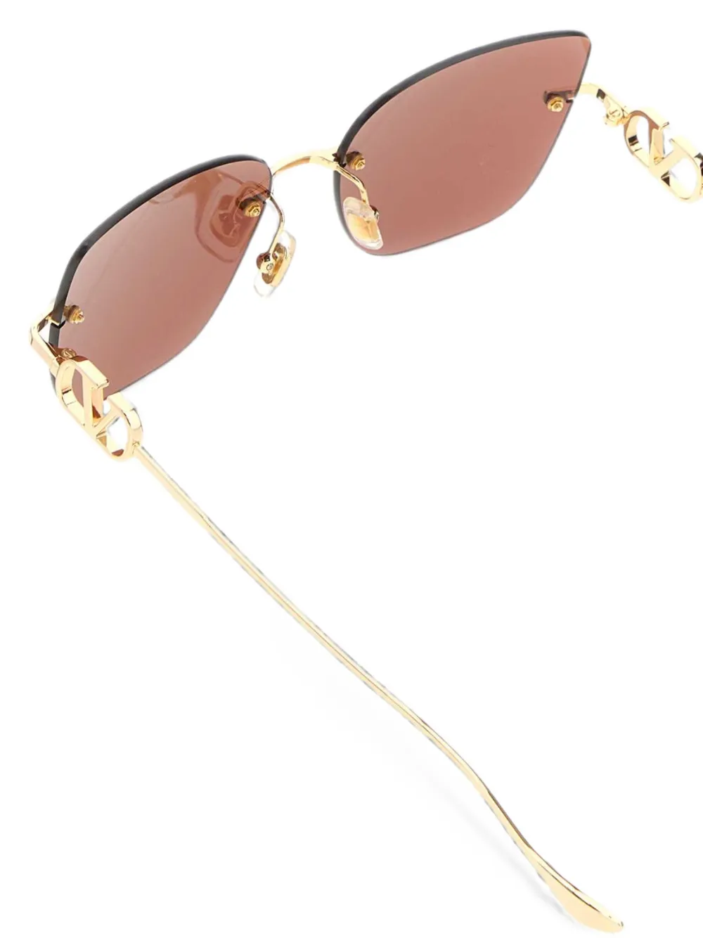 VALENTINO GARAVANI EYEWEAR VLogo zonnebril met geometrisch montuur Goud