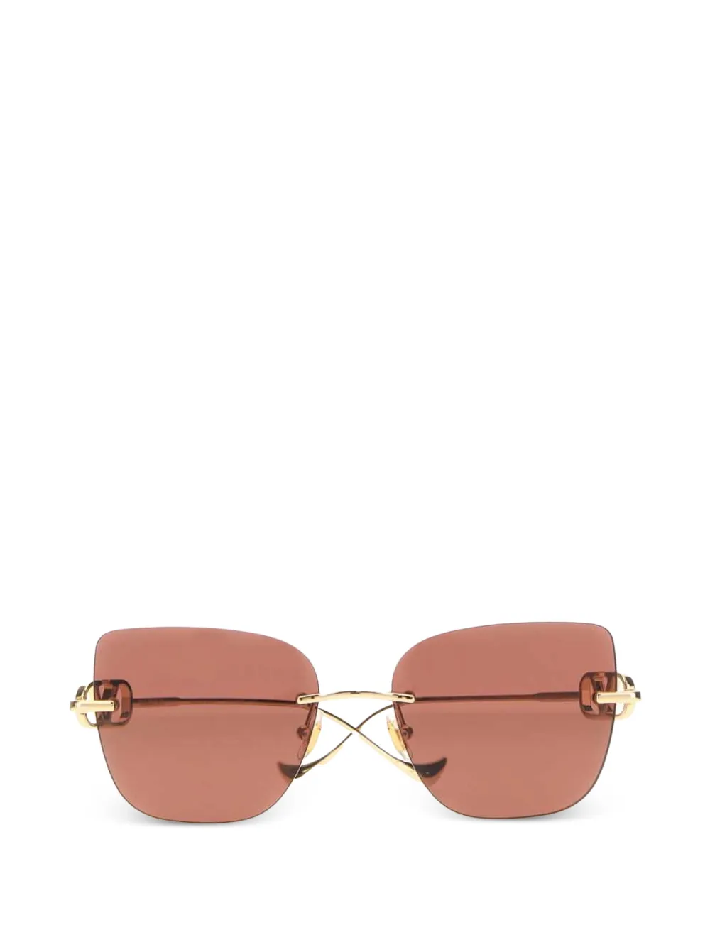 VALENTINO GARAVANI EYEWEAR VLogo geometric-frame sunglasses - Oro