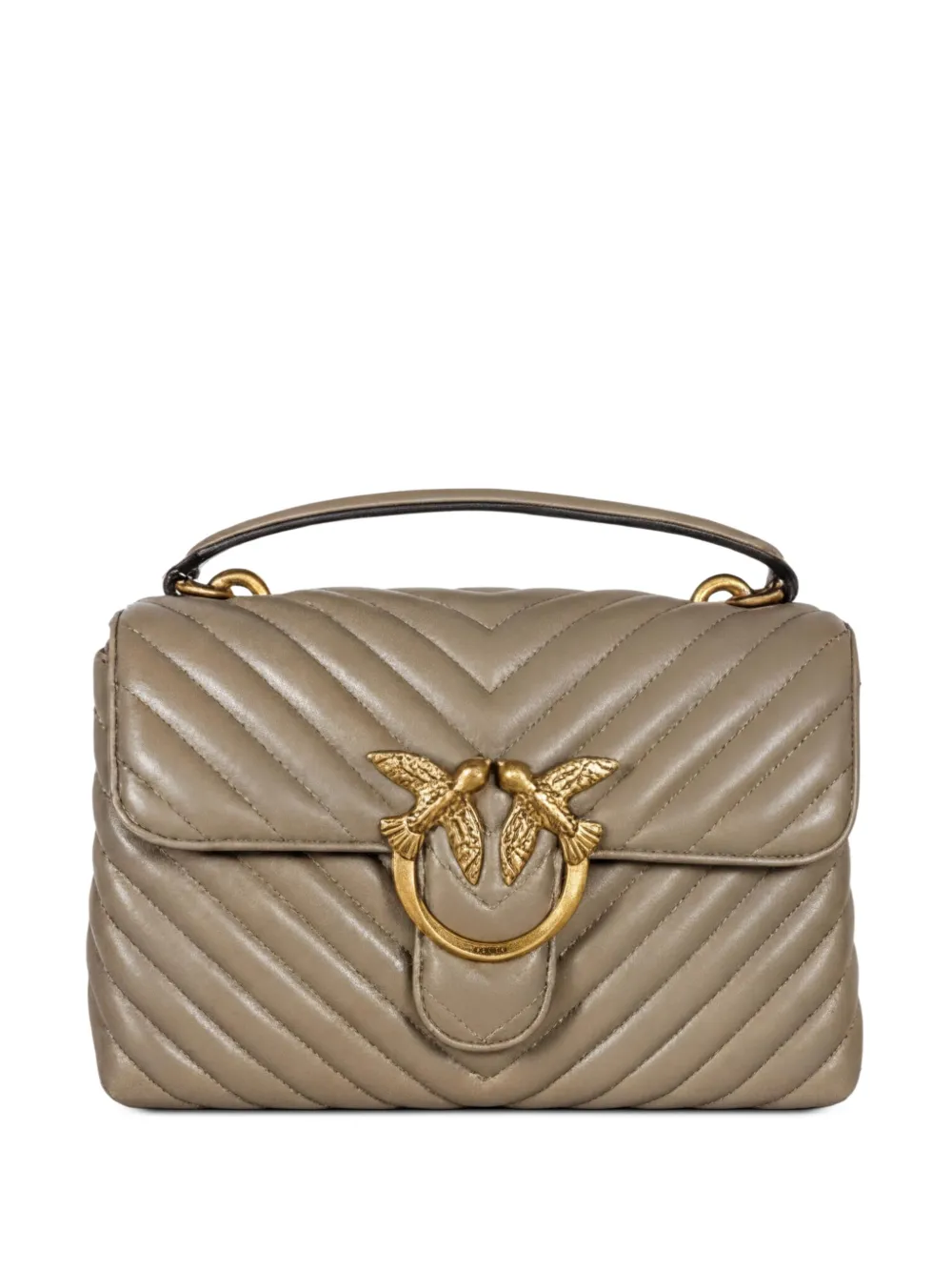 PINKO Love Lady Puff chevron-quilted shoulder bag - Grigio