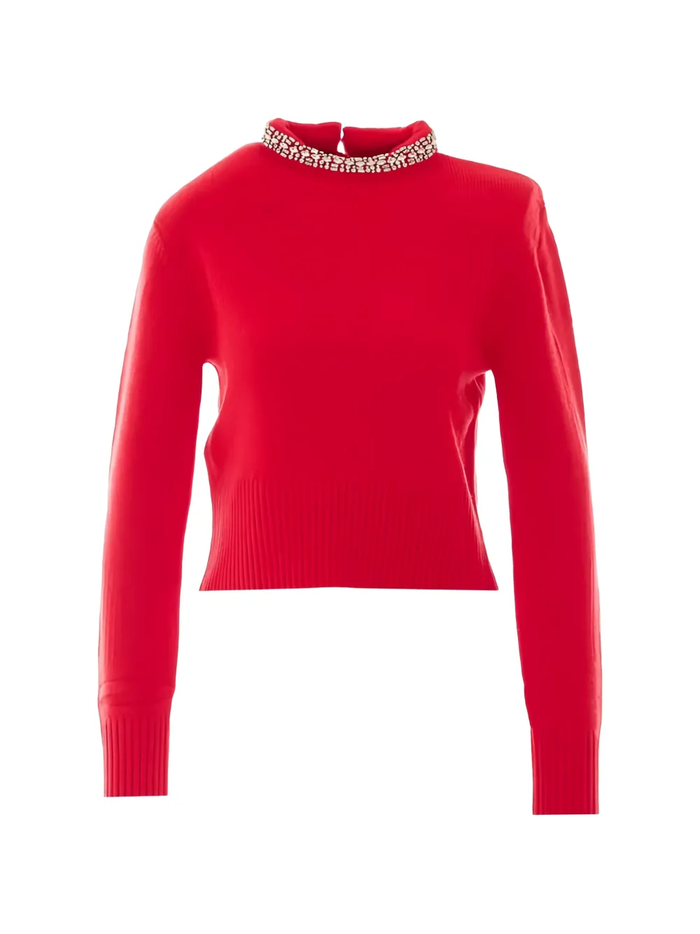 PINKO Stehkragen-Pullover mit Kristallen - Rot